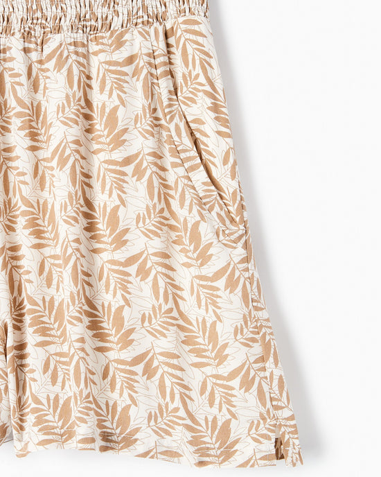 Taupe $|& Cotton Bleu Flowy Floral Shorts - Hanger Detail