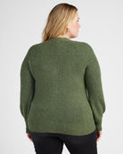 Oak Moss $|& 525 Adyson Parker Blouson Sleeve V-Neck Cardigan - SOF Back
