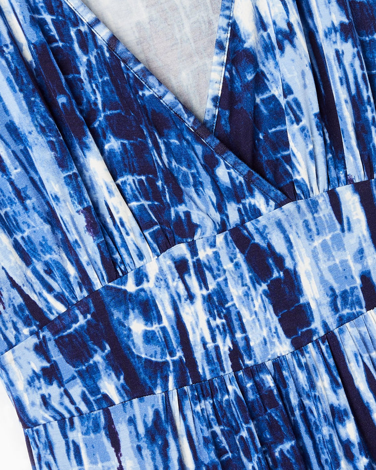 Denim $|& Loveappella Printed V-Neck Maxi Dress - Hanger Detail