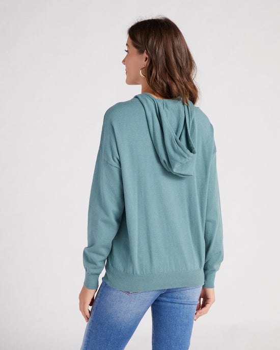 Light Jade $|& Staccato Pullover Hoodie Sweater - SOF Back