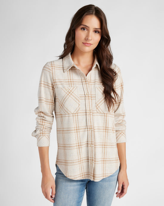 Oatmeal $|& Thread & Supply Lewis Plaid Shirt - SOF Front