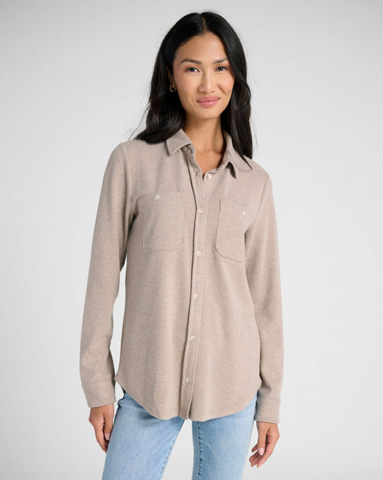 Taupe Heather $|& Thread & Supply Lewis Shirt - SOF Front