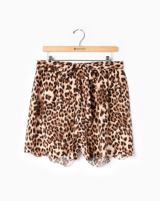 Brown $|& Oddi Leopard Short - Hanger Front