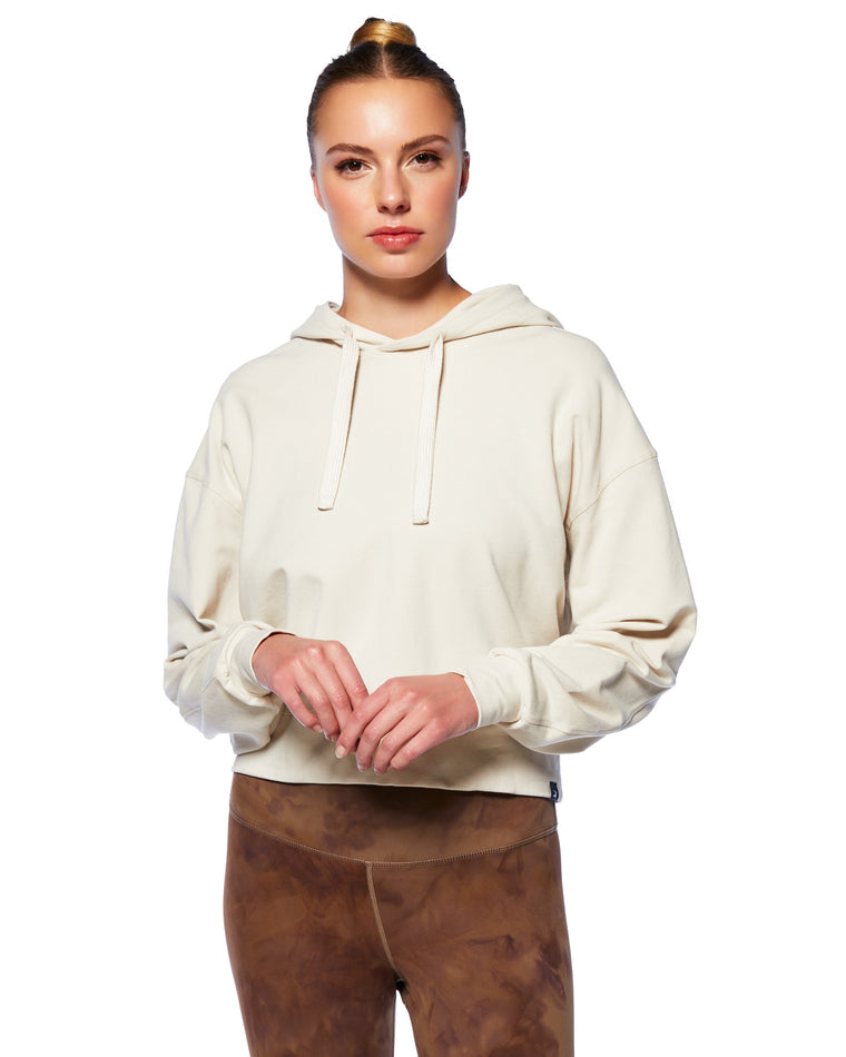 Oatmilk $|& Glyder Vintage Oversized Cropped Hoodie - SOF Front