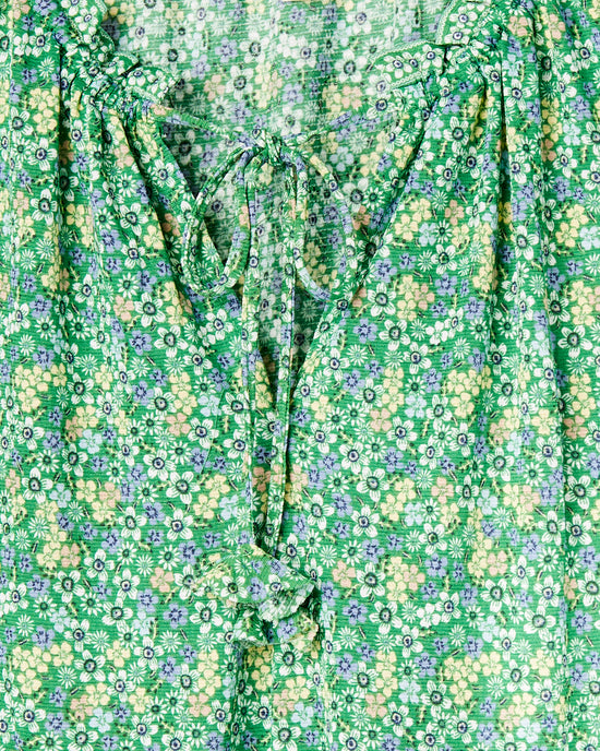 Green/Denim Ditsy $|& Max Studio Printed Knit Tier Dress - Hanger Detail