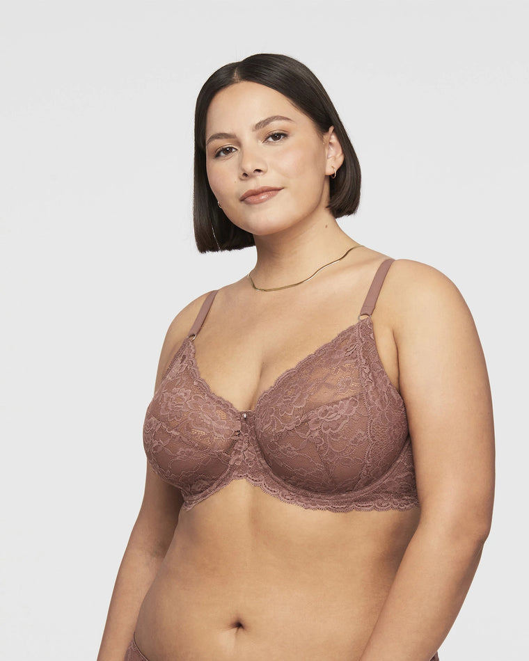 Pecan $|& Montelle Muse Full Cup Lace Bra - VOF Front