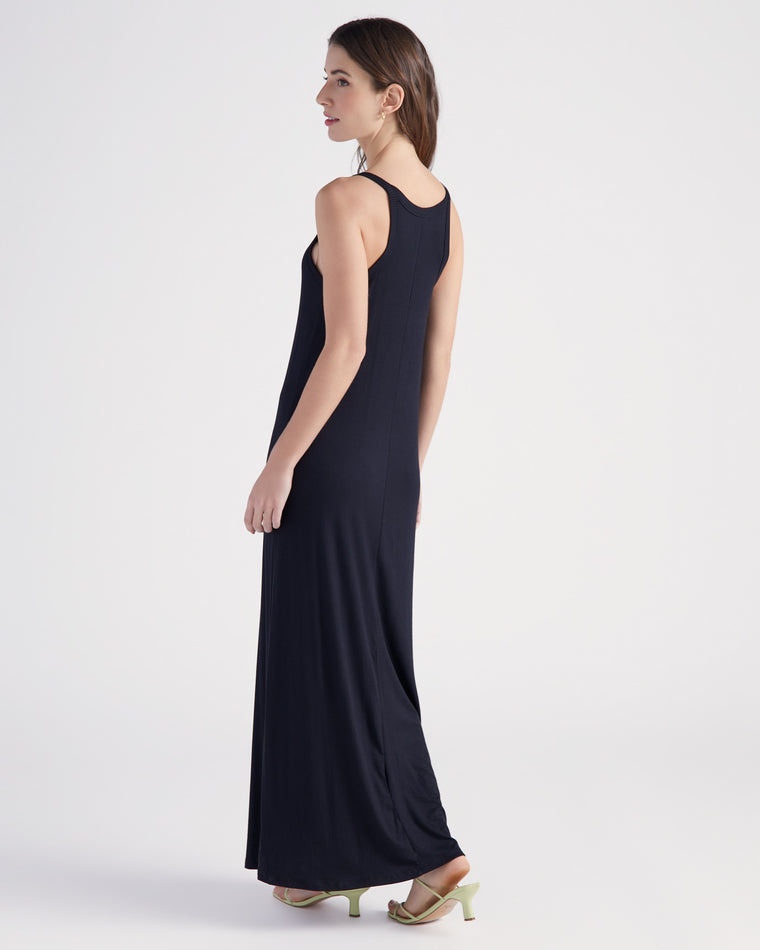 Black $|& Be Cool Halter Knit Maxi Dress - SOF Back