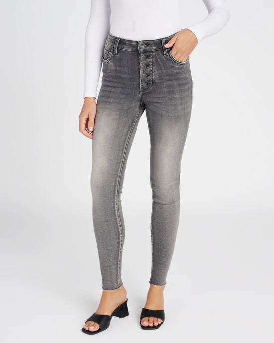 Urbane Grey $|& Kut From The Kloth Mia High Rise Fab Ab Skinny Button Front - SOF Front