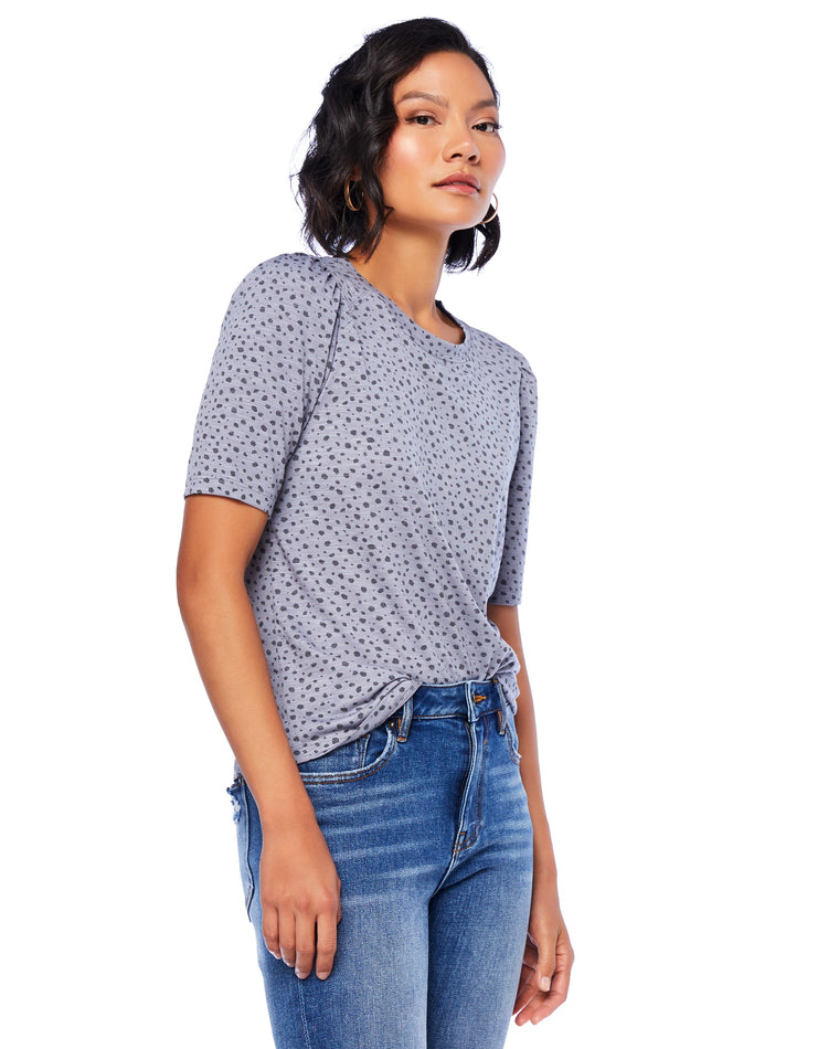 Blue $|& Democracy Puff Sleeve Shirttail Printed Tee - SOF Front