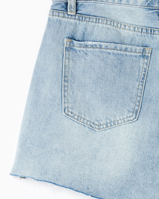 Light Blue $|& Ceros Jeans Rigid High Rise Short - Hanger Side