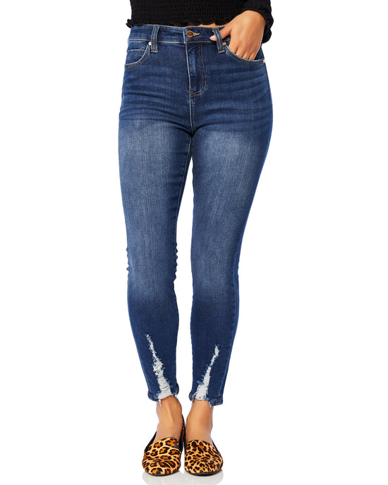 Kirwin Blue $|& Liverpool Abby High Rise Ankle Skinny - SOF Front