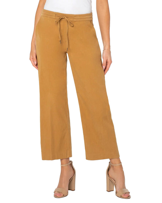 Dijon Gold $|& Liverpool Kelsey Crop Pant with Tie Waist - VOF Front