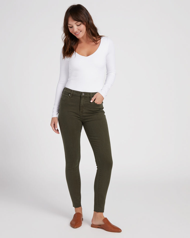 Grass Fed Green $|& Liverpool Abby High Rise Ankle Skinny - SOF Full Front
