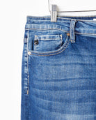 Med Wash $|& Kancan High Rise Cuffed Bermuda - Hanger Detail