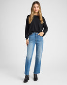 Black $|& Dreamers Pullover Ribbed Detail Sweater - SOF Full Front