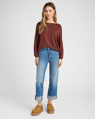 Heather Clove $|& Dreamers Pullover Ribbed Detail Sweater - SOF Full Front