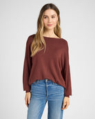 Heather Clove $|& Dreamers Pullover Ribbed Detail Sweater - SOF Front