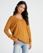 H. Maple $|& Dreamers Front Seam V-Neck Sweater - SOF Front