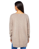 H. Mocha $|& Dreamers Front Seam V-Neck Sweater - SOF Back