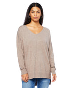 H. Mocha $|& Dreamers Front Seam V-Neck Sweater - SOF Front