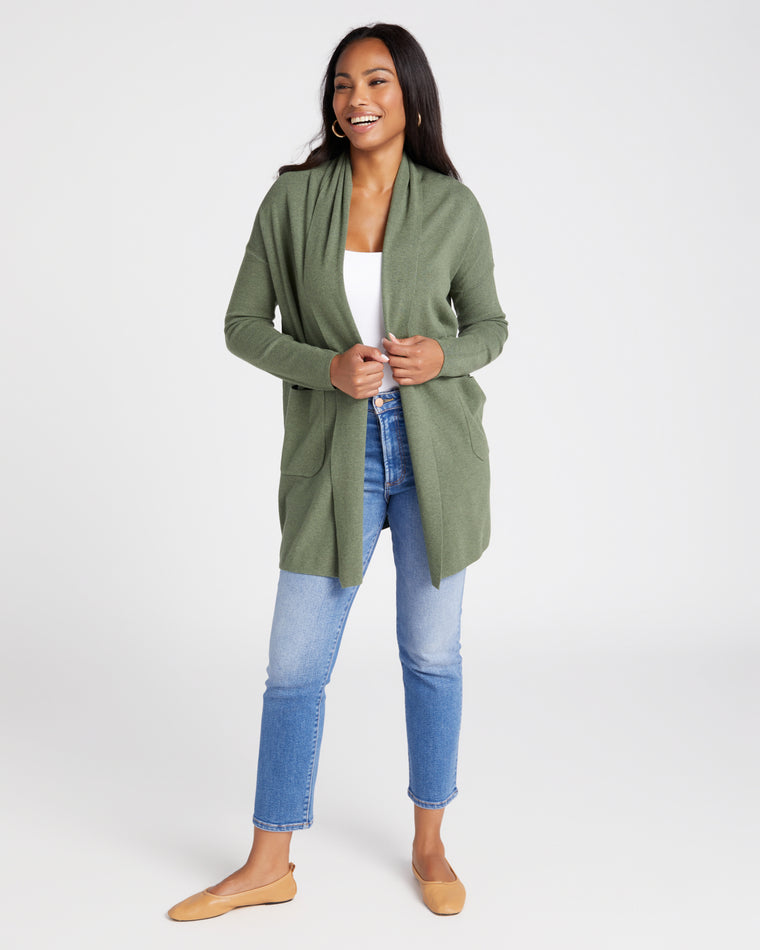 Soft Ribbed Cardigan with Pockets