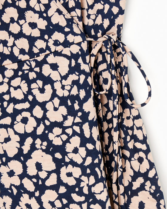 Navy/Cream $|& West Kei Printed Knit Sleeveless Wrap Top - Hanger Detail