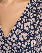 Navy Cream $|& West Kei Floral Knit Sleeveless Wrap Top - SOF Full Front