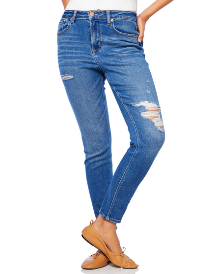 Distressed Olivia High Rise Ankle Skinny Jeans