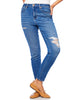 Distressed Olivia High Rise Ankle Skinny Jeans