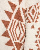 Ivory $|& Dreamers Tribal Pattern Open Cardigan - SOF Detail