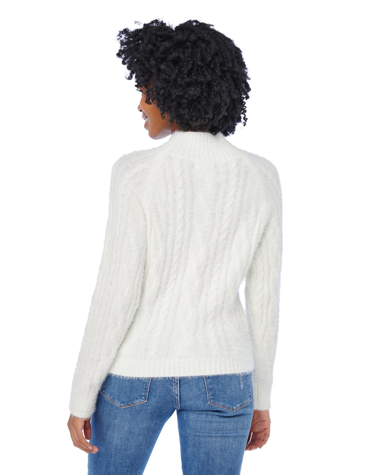 Cream $|& Apricot Eyelash Cable Knit Sweater - SOF Back