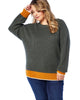 Plus Size Colorblock Sweater