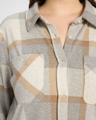 Grey/Brown Plaid $|& Thread & Supply Lewis Plaid Shirt - SOF Full Front