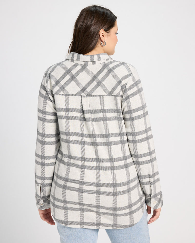 Grey/Ivory Plaid $|& Thread & Supply Lewis Plaid Shirt - SOF Back