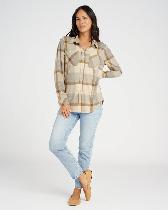 Grey Brown $|& Thread & Supply Lewis Plaid Shirt - SOF Full Front