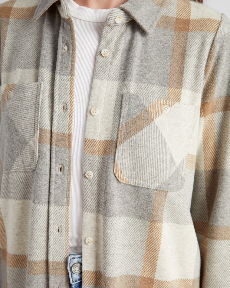 Grey Brown $|& Thread & Supply Lewis Plaid Shirt - SOF Detail