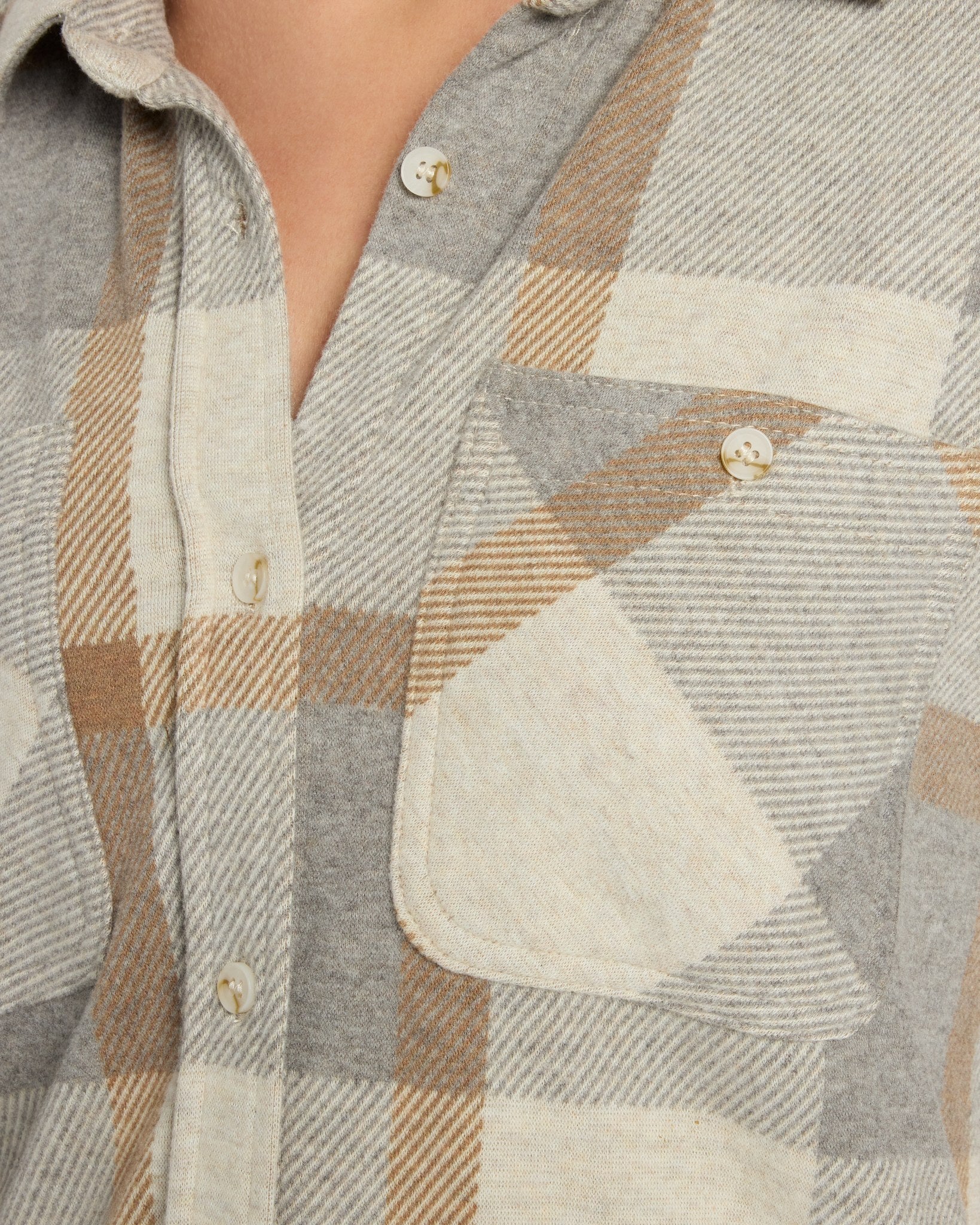 Grey Brown $|& Thread & Supply Lewis Plaid Shirt - SOF Full Front