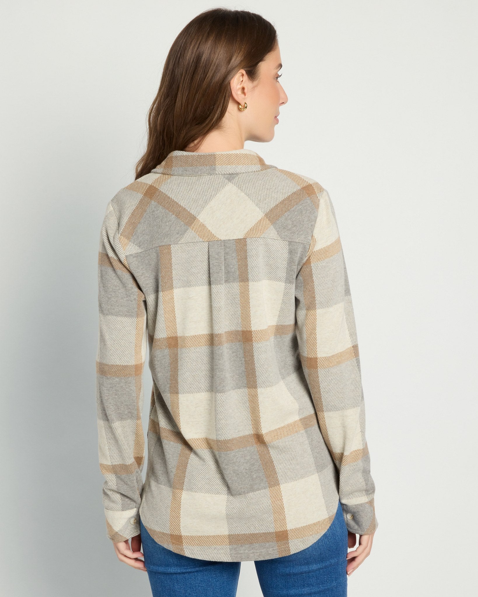 Grey Brown $|& Thread & Supply Lewis Plaid Shirt - SOF Back