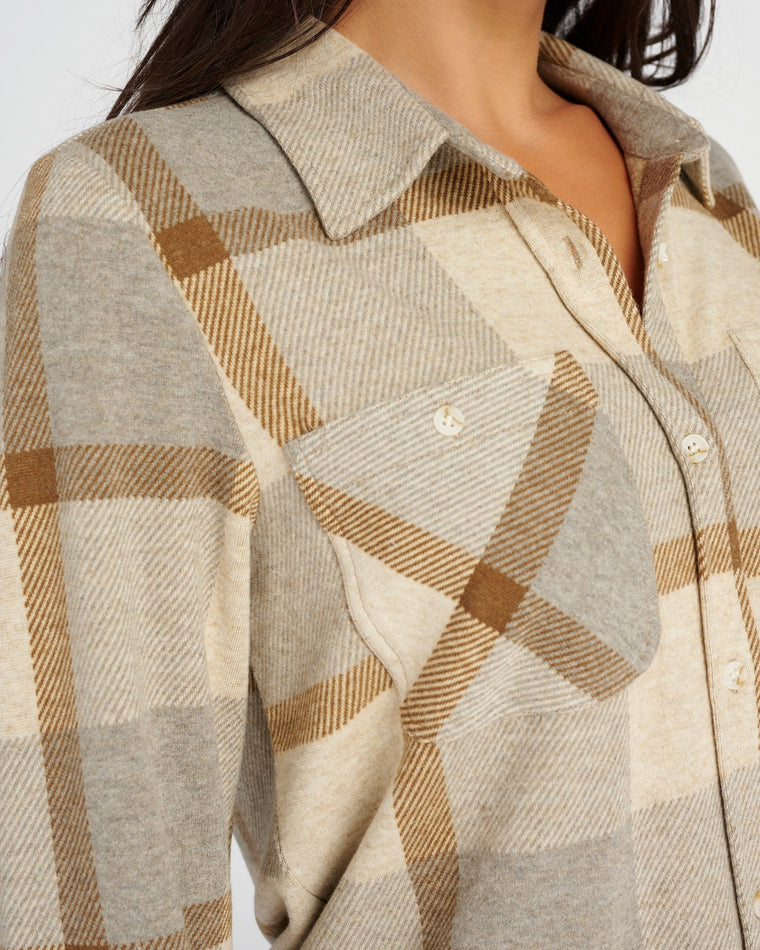 Grey Brown $|& Thread & Supply Lewis Plaid Shirt - SOF Detail