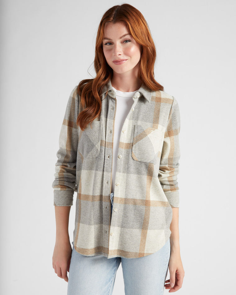 Grey Brown $|& Thread & Supply Lewis Plaid Shirt - SOF Front