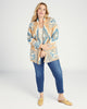 Plus Size Shawl Collar Aztec Print Cardigan