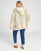 Ivory/Mustard $|& Woven Heart Tribal Fleece Lined Hooded Cardigan - SOF Back