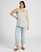 Natural/Nymph/Indin $|& SEAS Surfside Stripe Scoop Tank - SOF Full Front