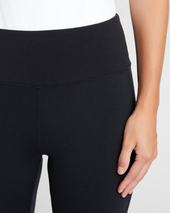 Black $|& Search For Sanity Ribbed Wide Waistband Legging - SOF Detail