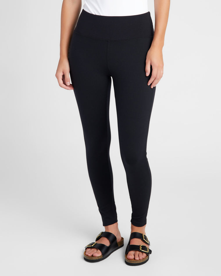 Black $|& Search For Sanity Ribbed Wide Waistband Legging - SOF Front