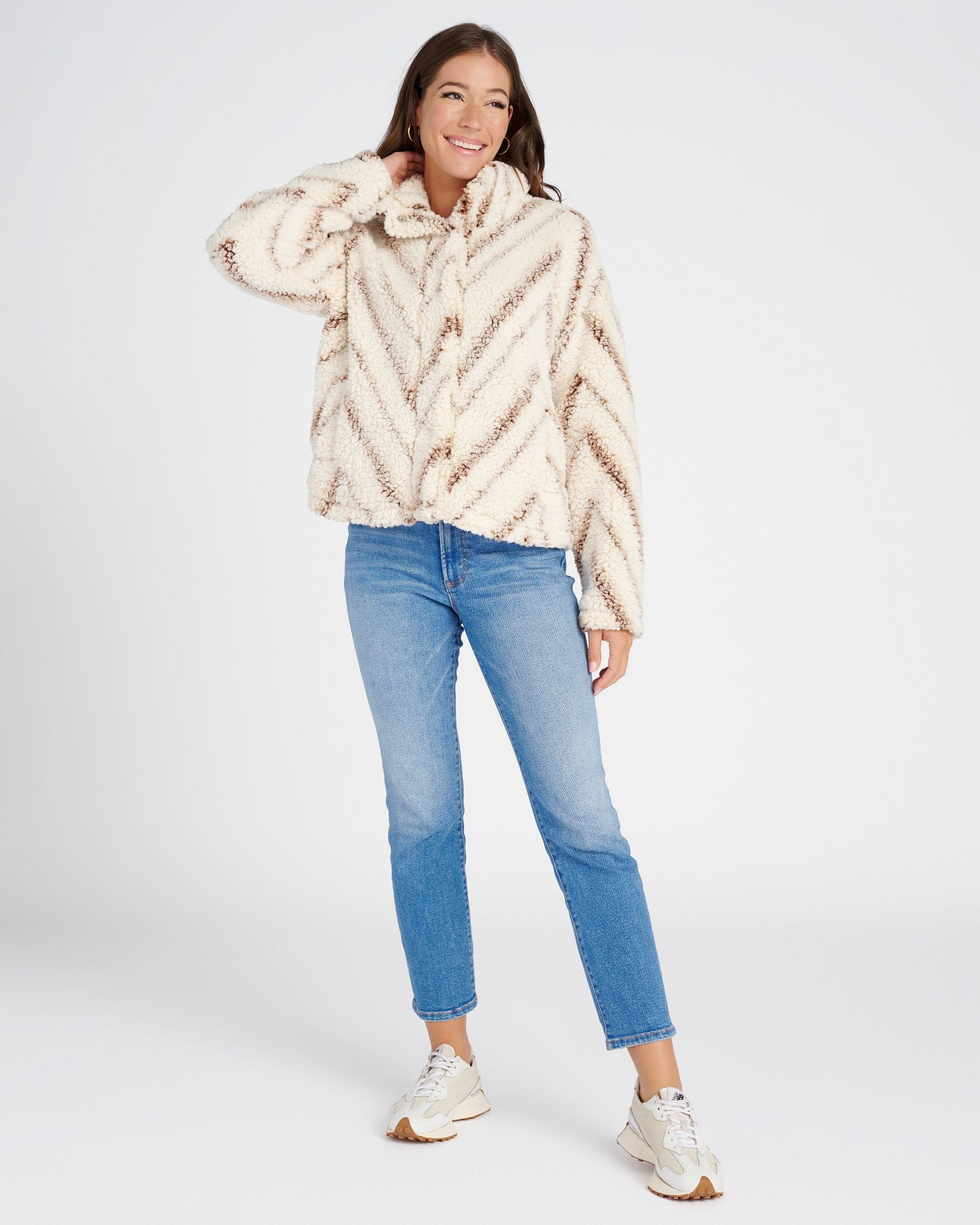 Ivory Neutral Chevron $|& Thread & Supply One Track Mind Jacket - SOF Full Front