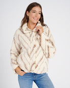 Ivory Neutral Chevron $|& Thread & Supply One Track Mind Jacket - SOF Front