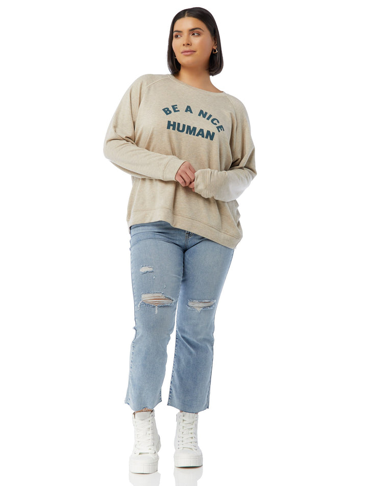 Marble $|& 78 & Sunny Be A Nice Human Sweatshirt - SOF Full Front