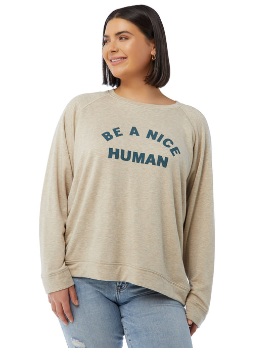 Marble $|& 78 & Sunny Be A Nice Human Sweatshirt - SOF Front