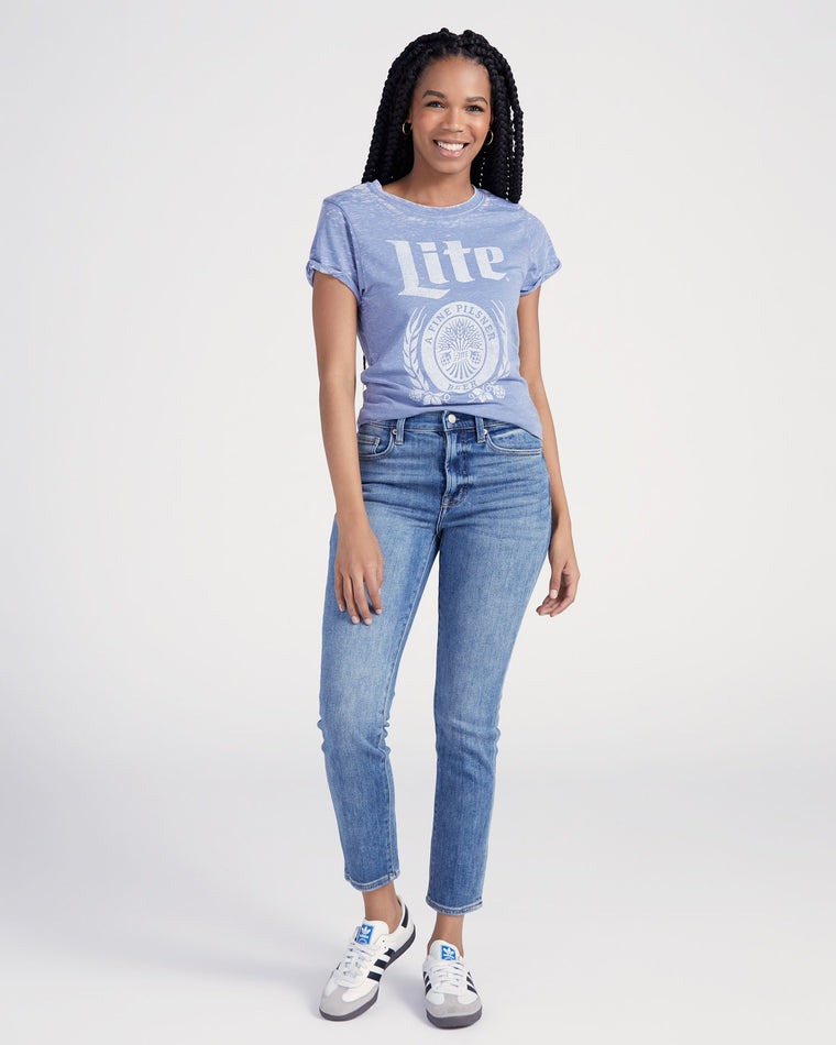 Vintage Blue $|& Recycled Karma Miller Lite Graphic Tee - SOF Full Front